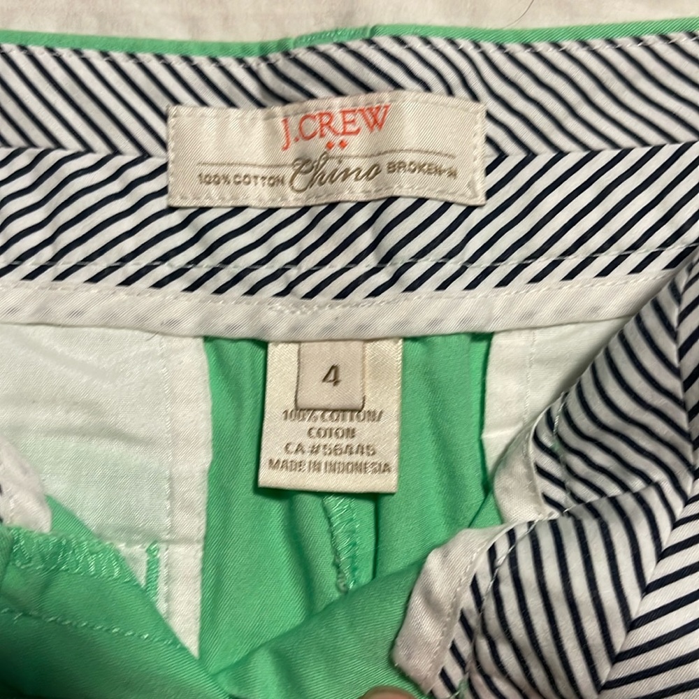 J crew chinos light green size 4